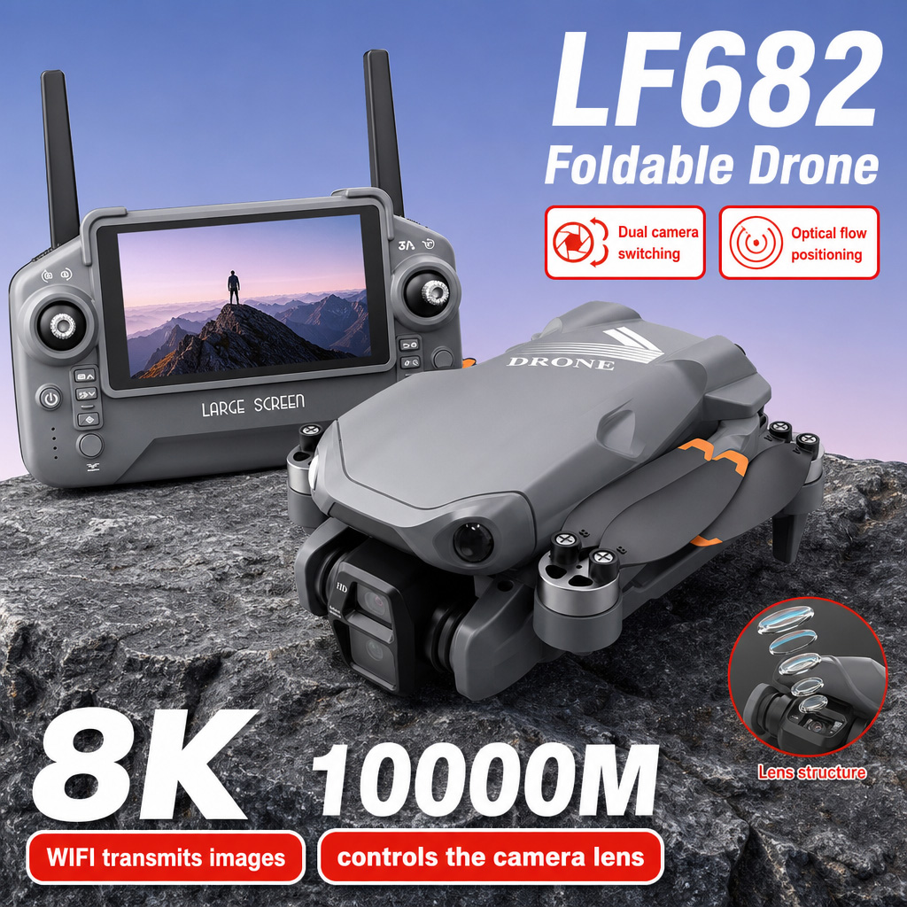 Drone Camera Hd - Drone Aéreo LF682 com Câmeras Duplas