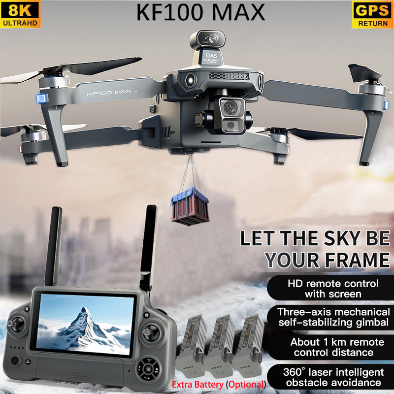 Drone Camera 4K - Kf100 max gps drone 4k câmera