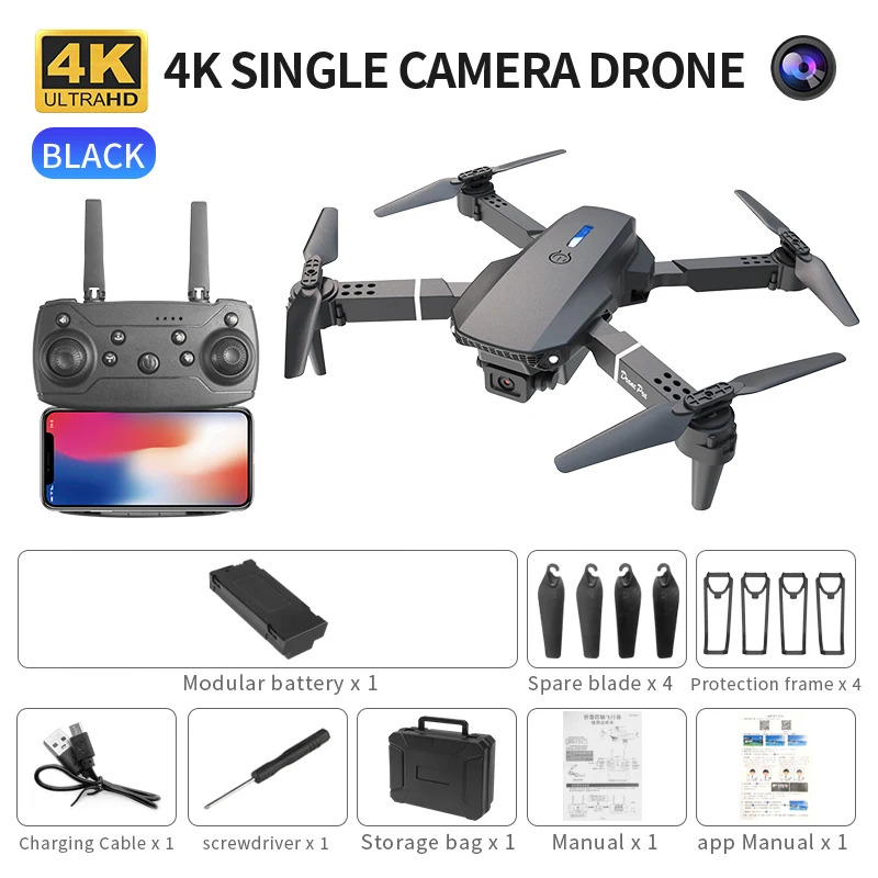 Drone Camera Hd - E88 probigent dobrável drone suporta comutação