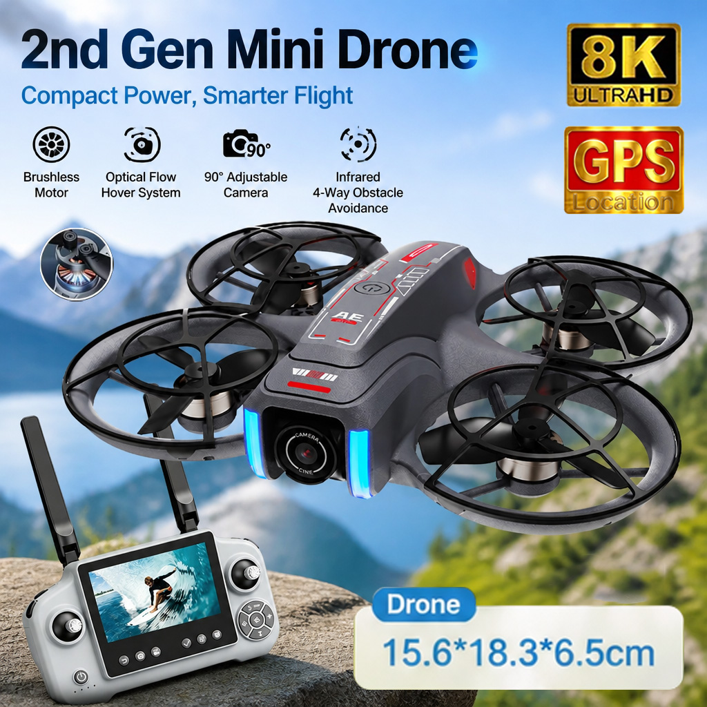 Drone Camera Night Vision - Novo Drone GPS AE21 Profissional com