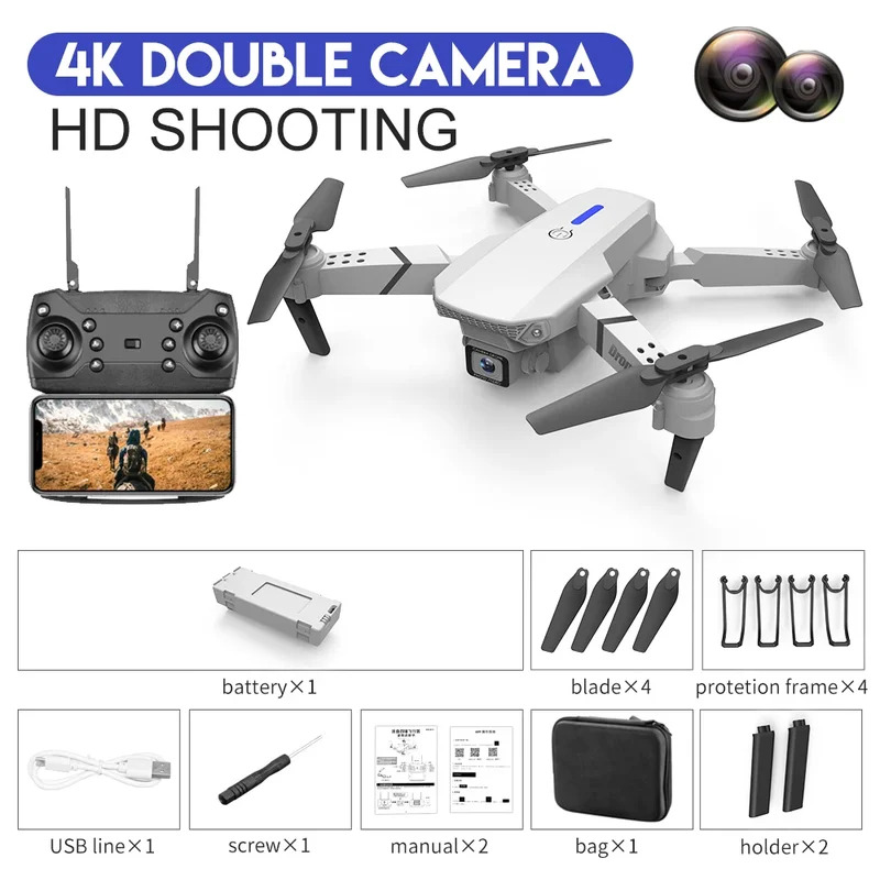 E88 probigent dobrável drone s - Drone Camera Hd avaliação e preço